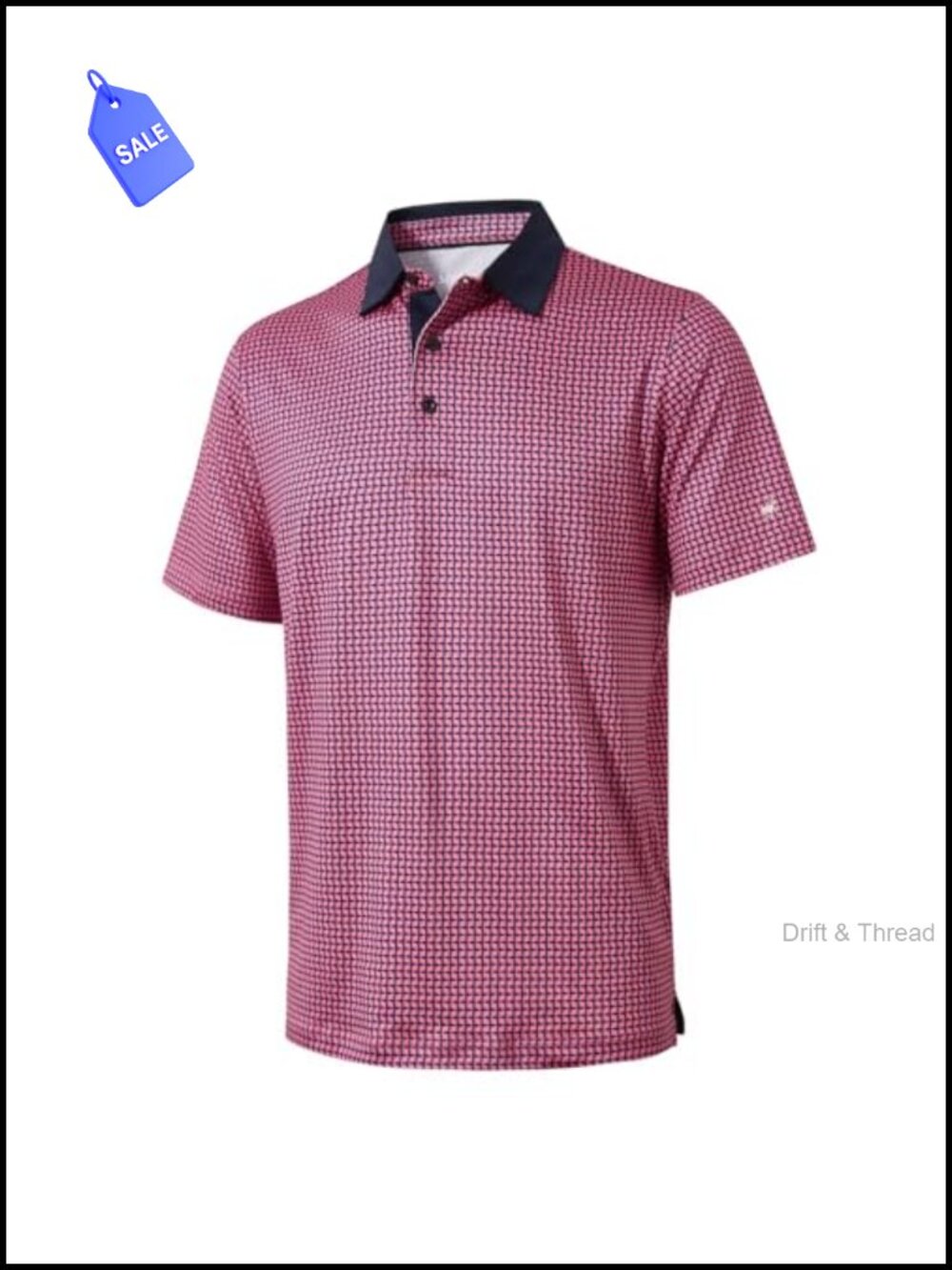 Men's Golf Polo Shirt Moisture Wicking Short Sleeve Dry Fit Print Athletic
